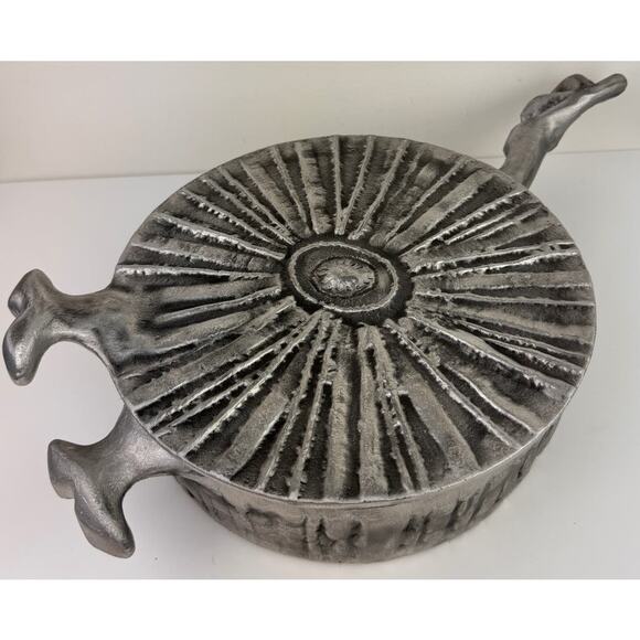 VINTAGE Mid Century Modern Donald Drumm Covered Aluminum Brutalist Skillet NEW - Picture 5 of 9